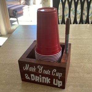Custom woodwork Red solo cup holder for parties